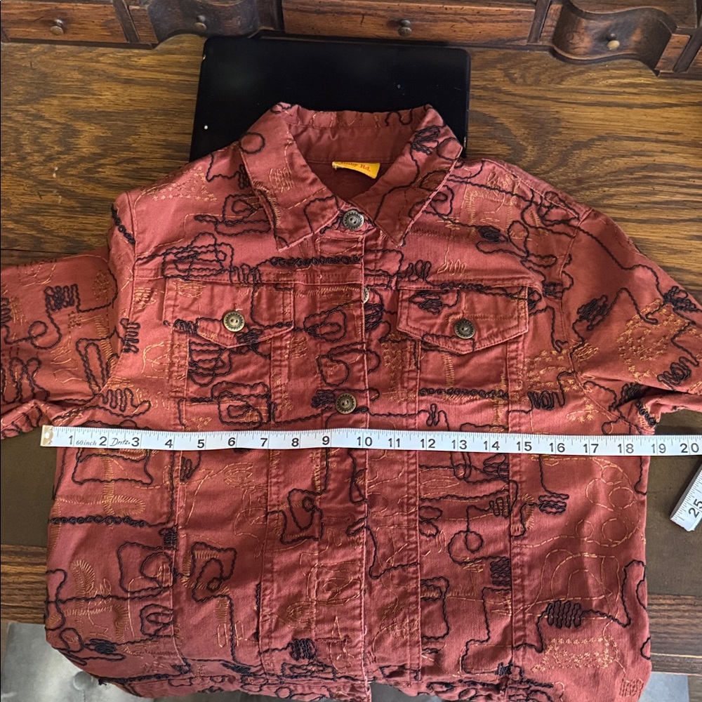 Ruby Rd. Rust Jacket with Abstract Design - Picture 4 of 4